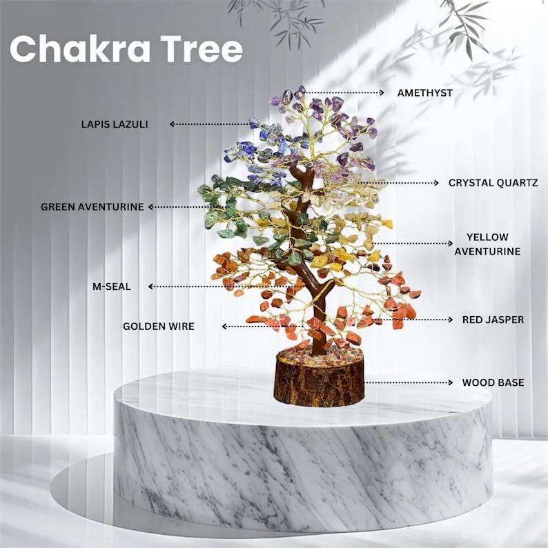 7 Chakra Natürlicher Edelstein Kristallbaum
