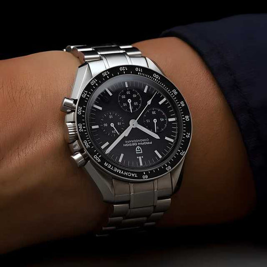 Reloj con correa de acero inoxidable plateado para hombre