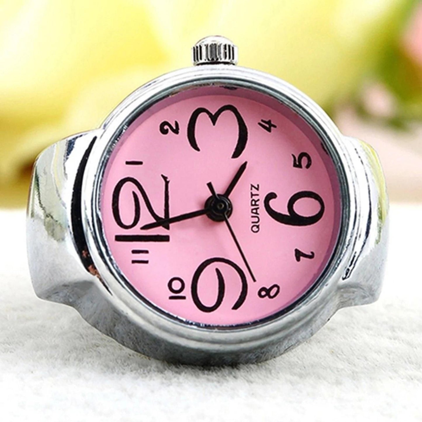 Damen Herren Ringuhr Analog Quarz am Fingeruhr Ring