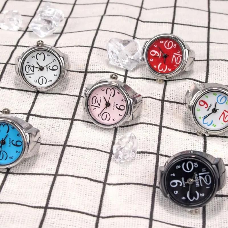 Damen Herren Ringuhr Analog Quarz am Fingeruhr Ring
