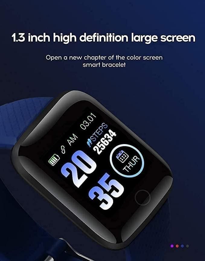 Pulsera inteligente ID116 Plus con monitor de actividad física, pantalla a color, podómetro, monitor de sueño y frecuencia cardíaca.