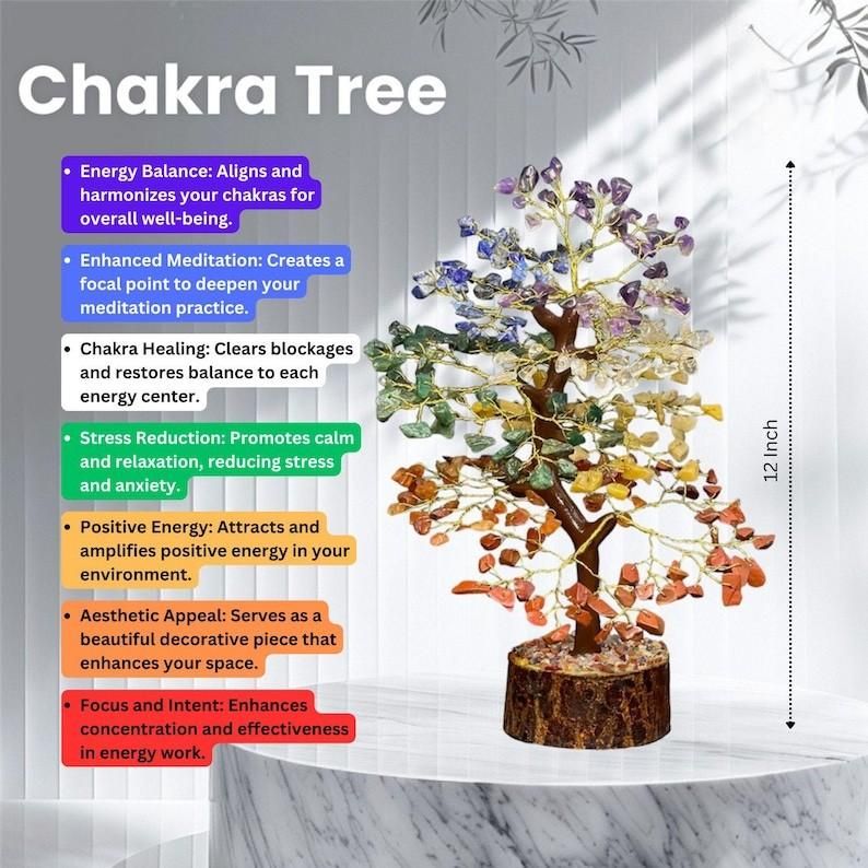 7 Chakra Natürlicher Edelstein Kristallbaum