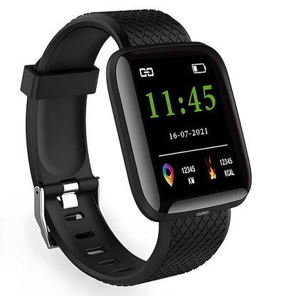 Pulsera inteligente ID116 Plus con monitor de actividad física, pantalla a color, podómetro, monitor de sueño y frecuencia cardíaca.