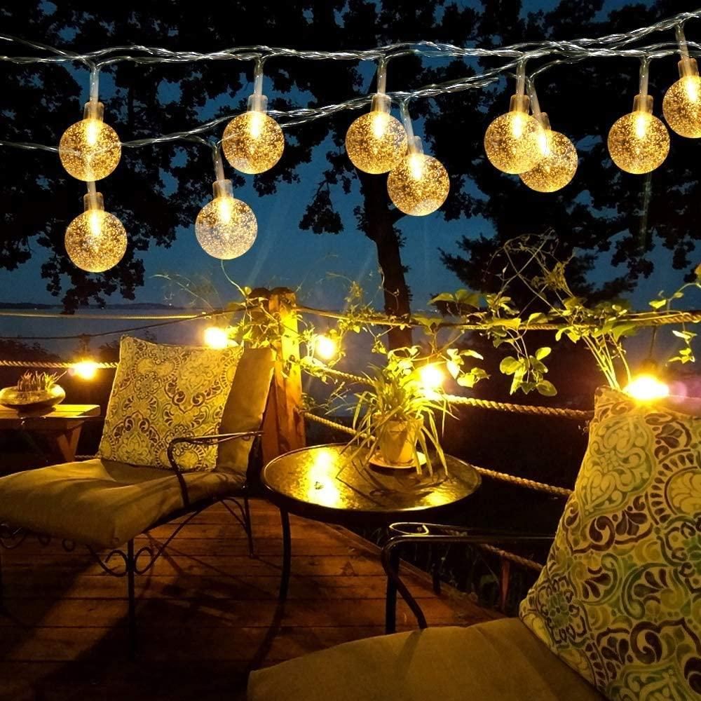Neue Lichterkette mit 16 LED-Kristallkugeln