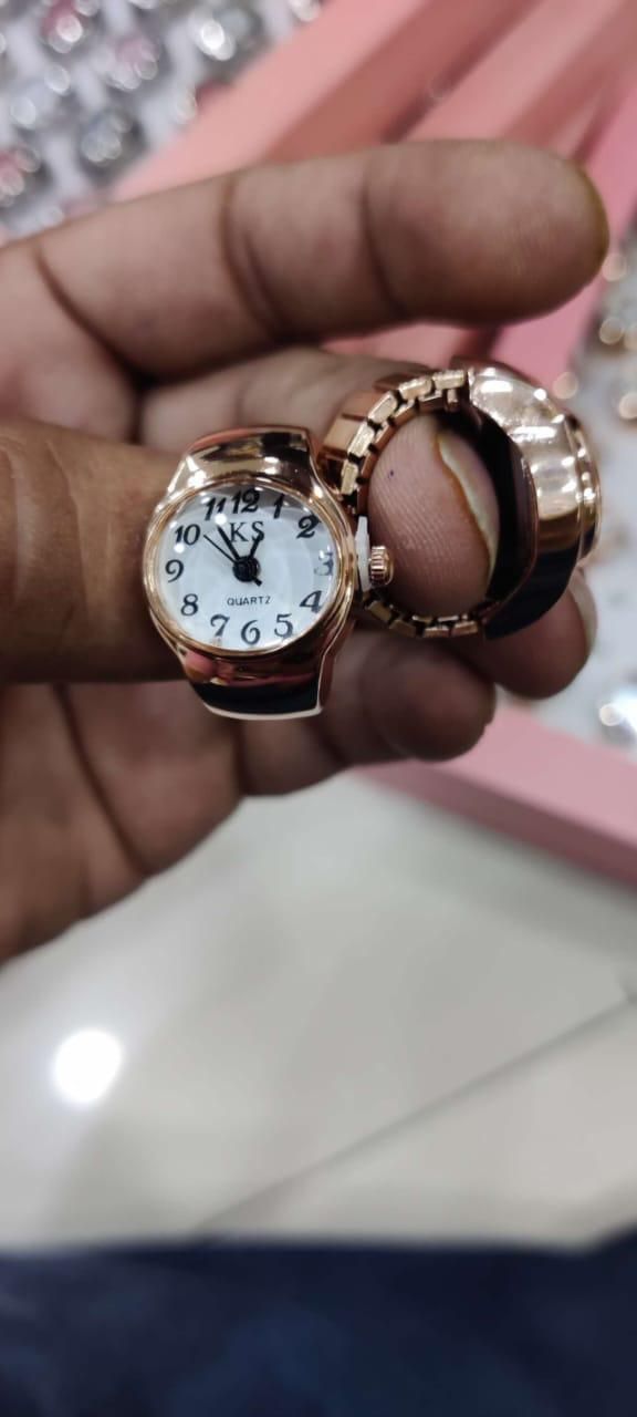 Damen Herren Ringuhr Analog Quarz am Fingeruhr Ring