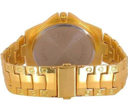 Reloj de pulsera con diamantes y piedras doradas para niños y hombres