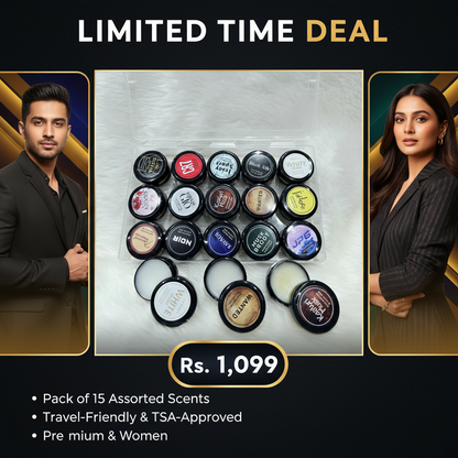 Luxury Solid Perfume Pack of 15 – Long-Lasting & Alcohol-Free