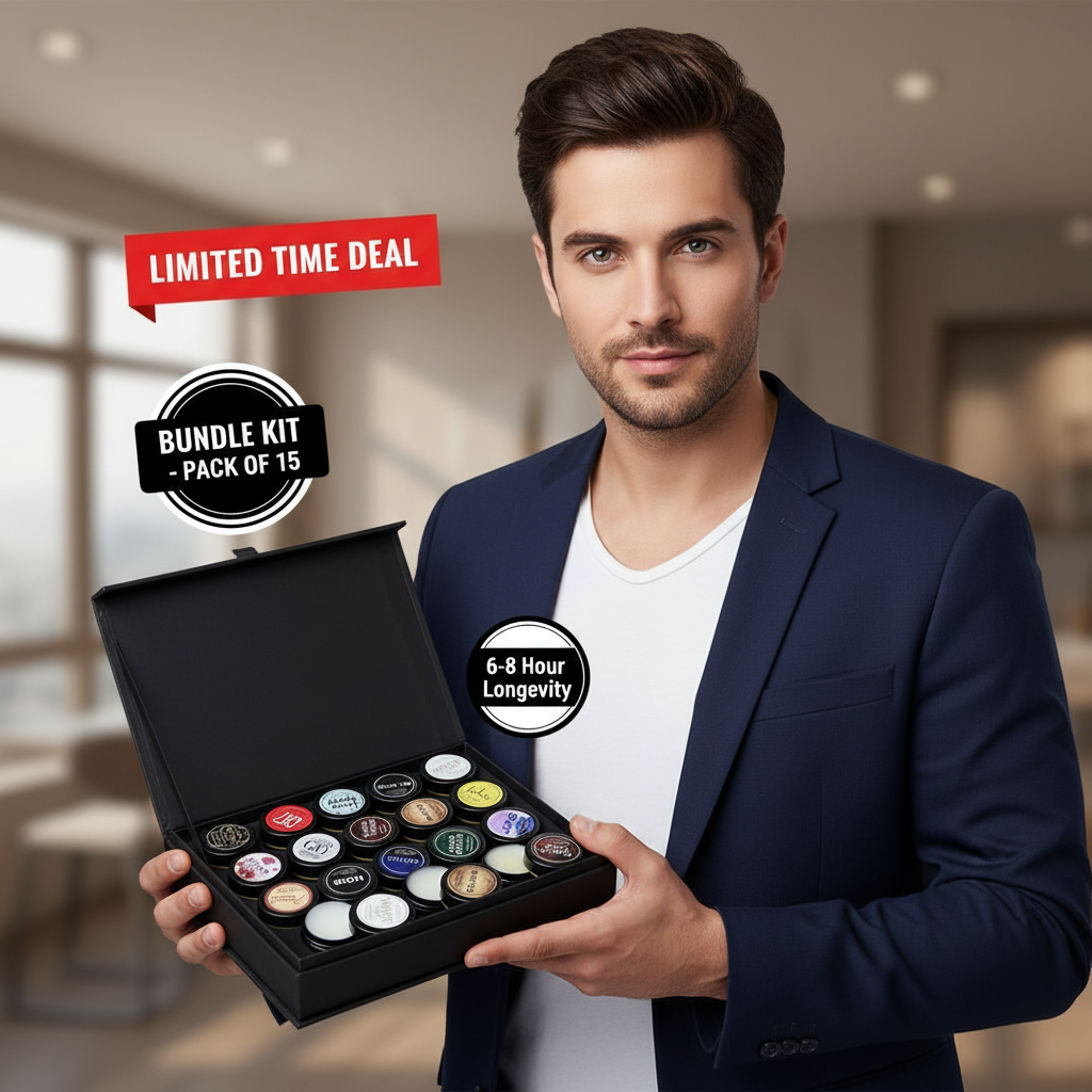 Luxury Solid Perfume Pack of 15 – Long-Lasting & Alcohol-Free